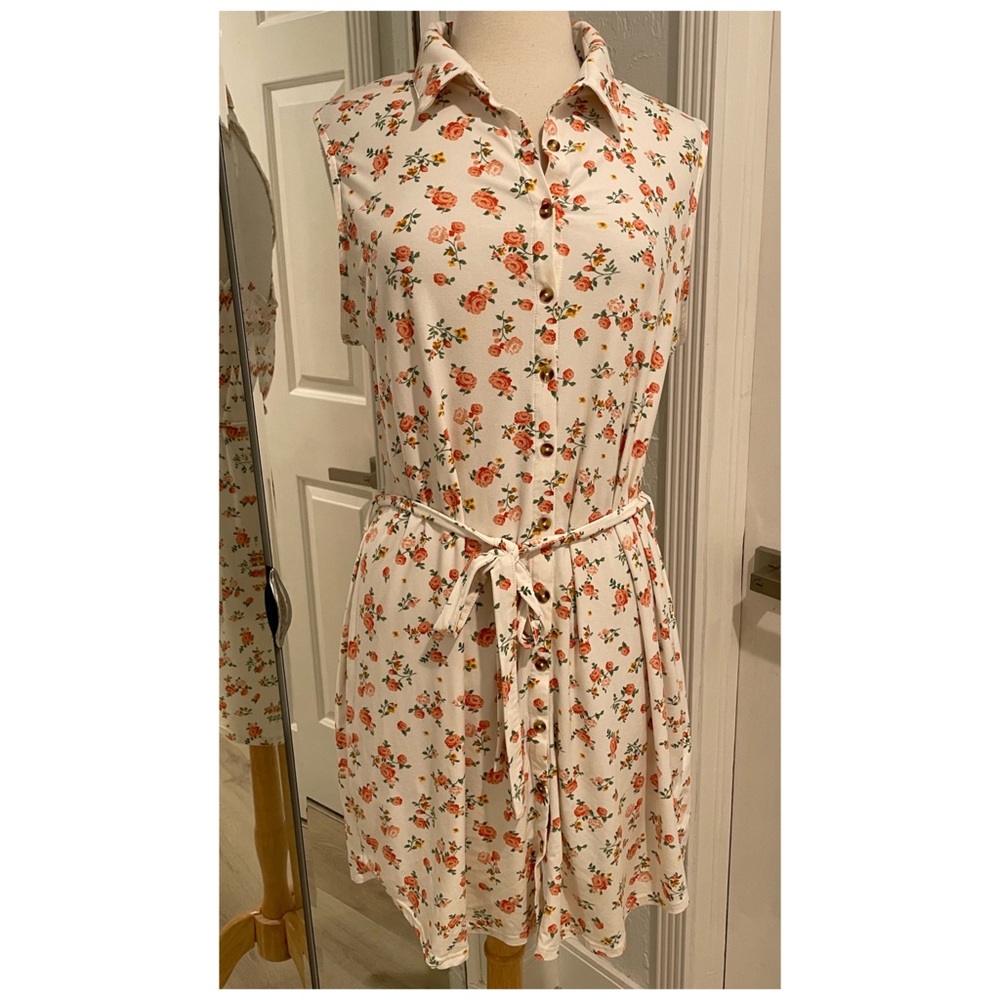 Floral button down dress